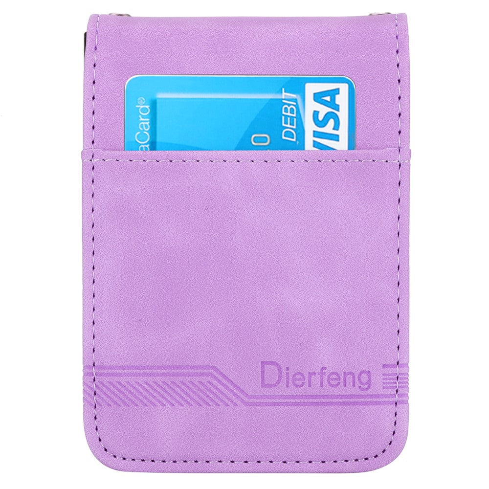 DIERFENG DF-03 For Samsung Galaxy Z Flip7 FE 5G / Z Flip6 5G Card Slot Case Lines Imprinted Phone Cover - Purple