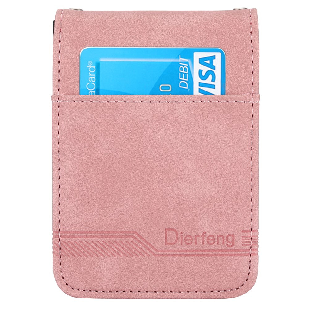 DIERFENG DF-03 For Samsung Galaxy Z Flip7 FE 5G / Z Flip6 5G Card Slot Case Lines Imprinted Phone Cover - Pink