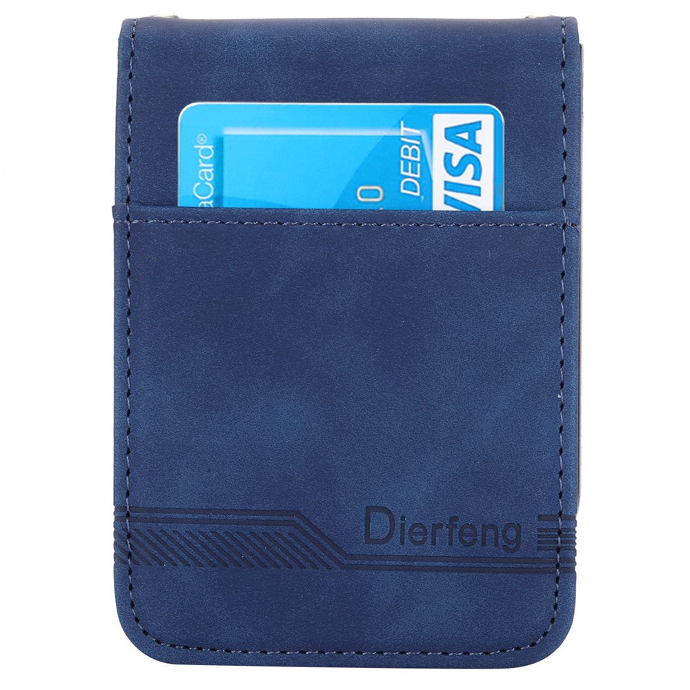 DIERFENG DF-03 For Samsung Galaxy Z Flip7 FE 5G / Z Flip6 5G Card Slot Case Lines Imprinted Phone Cover - Blue
