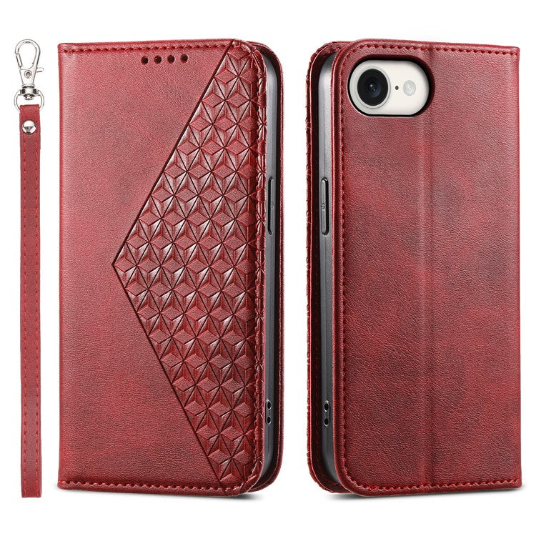 For iPhone 16e Wallet Case PU Leather Phone Cover Mobile Accessories Wholesale - Red