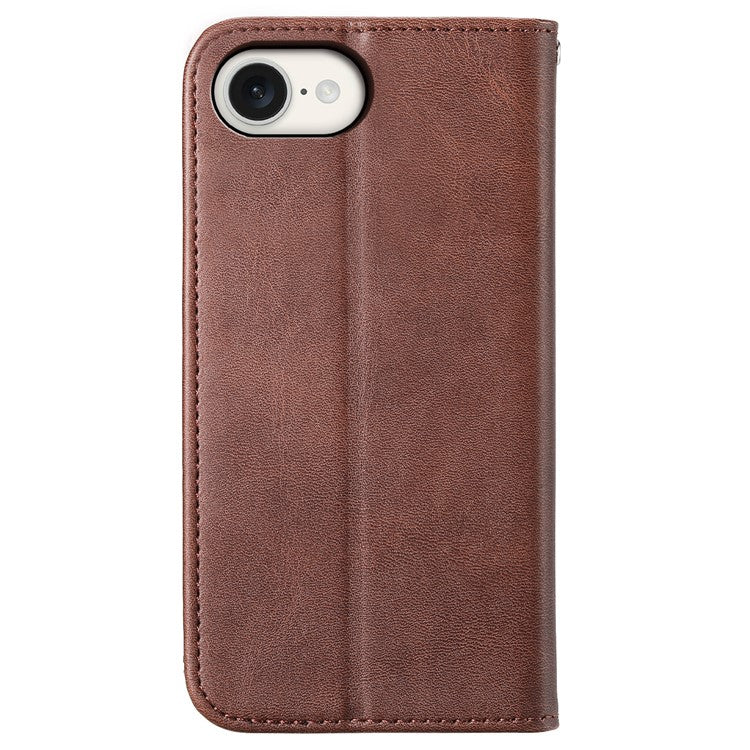 For iPhone 16e Wallet Case PU Leather Phone Cover Mobile Accessories Wholesale - Brown