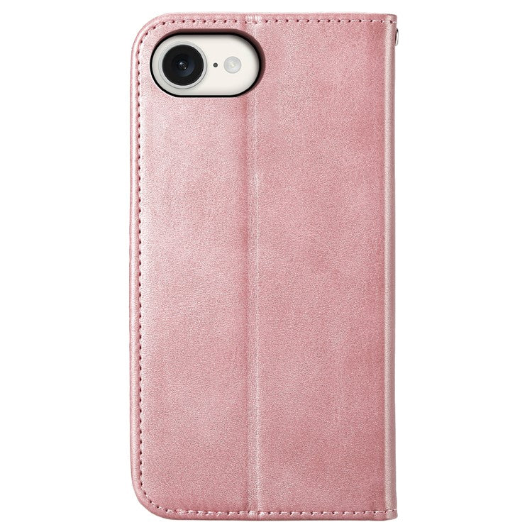 For iPhone 16e Wallet Case PU Leather Phone Cover Mobile Accessories Wholesale - Rose Gold