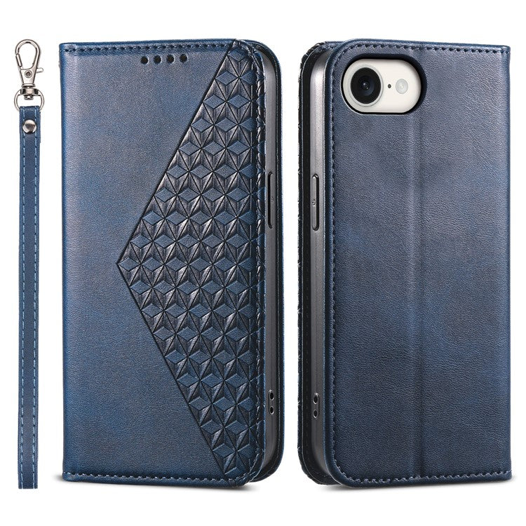 For iPhone 16e Wallet Case PU Leather Phone Cover Mobile Accessories Wholesale - Blue