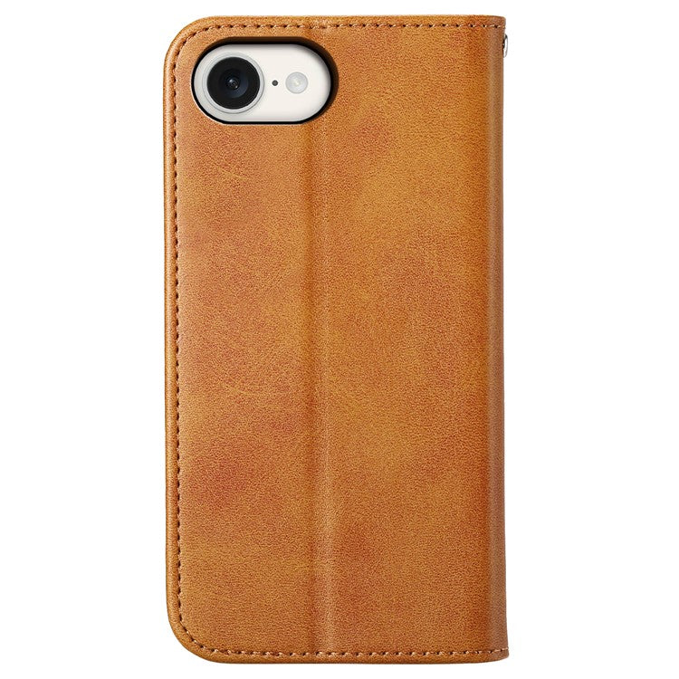 For iPhone 16e Wallet Case PU Leather Phone Cover Mobile Accessories Wholesale - Yellow