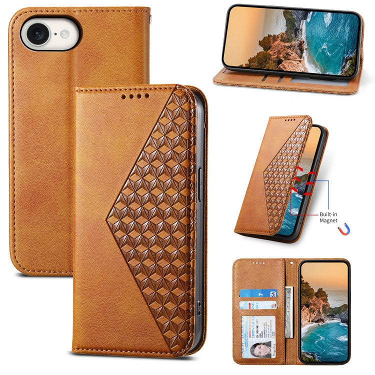 For iPhone 16e Wallet Case PU Leather Phone Cover Mobile Accessories Wholesale - Yellow