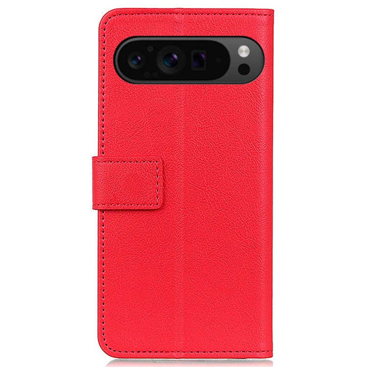 For Google Pixel 9 Pro XL Textured Wholesale Phone Case PU Leather Phone Stand Cover - Red