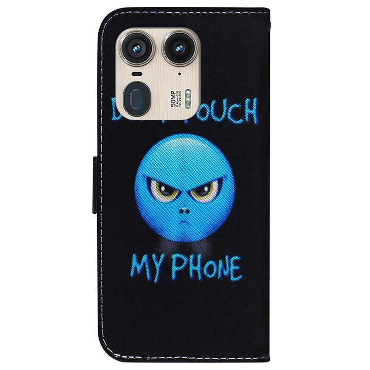 PU Leather Phone Case for Motorola Moto X50 Ultra 5G / Edge 50 Ultra Wallet Phone Stand Cover with Pattern Printing - Don't Touch My Phone