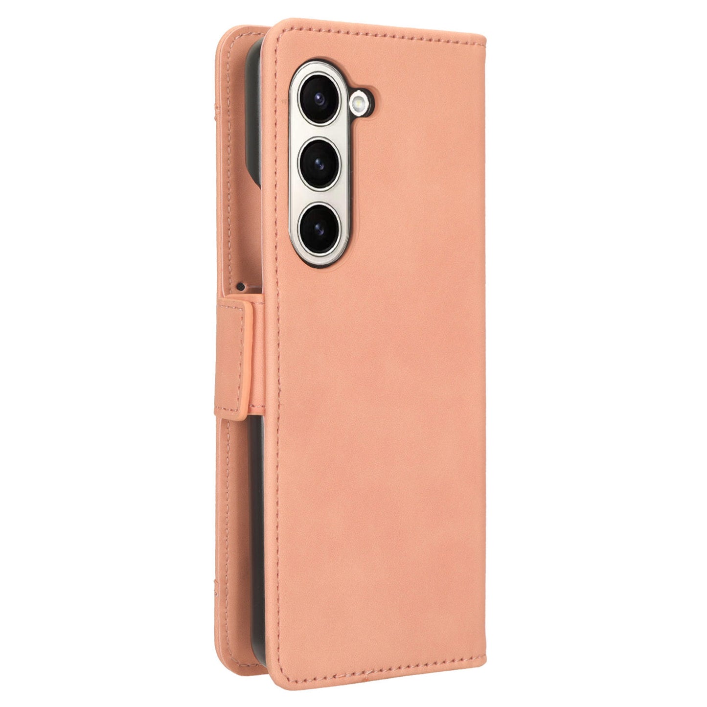 For Samsung Galaxy Z Fold6 5G Case Multiple Card Slots Leather Wallet Folding Phone Cover - Pink