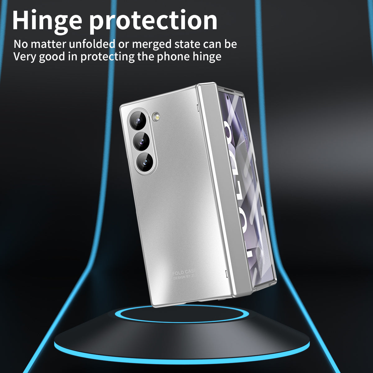 For Samsung Galaxy Z Fold6 5G Phone Case Hard PC Shockproof Cover with Front Screen Film - Silver