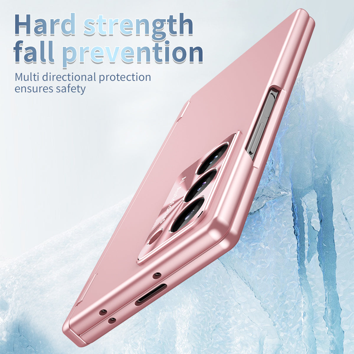 For Samsung Galaxy Z Fold6 5G Dual Hinge Phone Case Electroplating PC Phone Cover with Stylus Pen - Pink