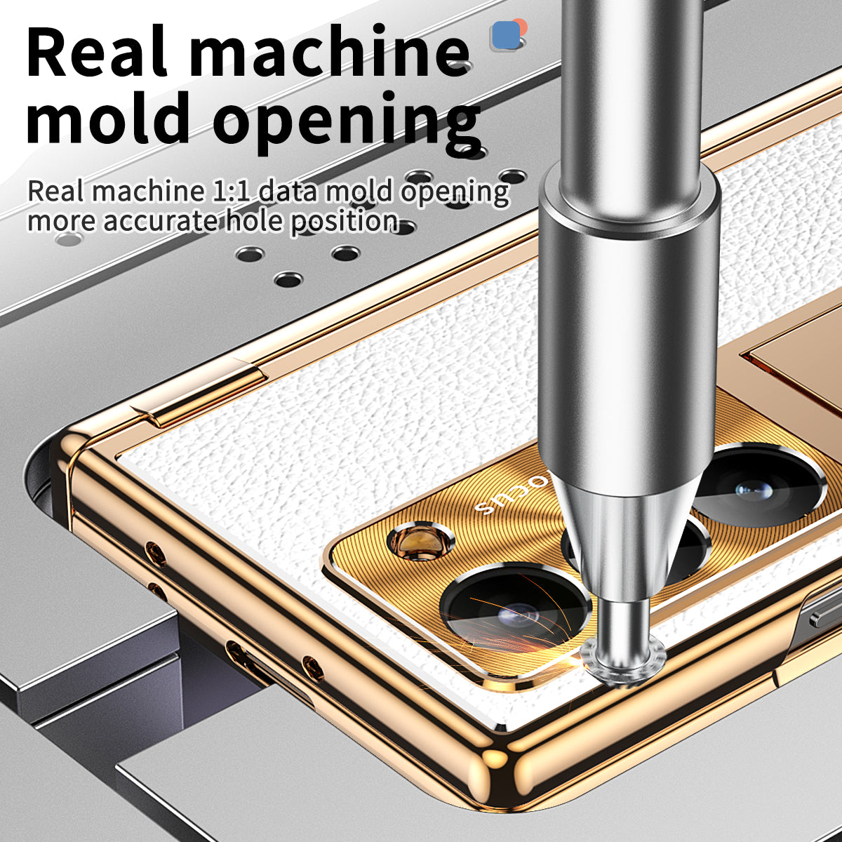 For Samsung Galaxy Z Fold6 5G PU Leather+Aluminum Alloy Kickstand Cover Folding Phone Case with Pen / Pen Slot - Gold+Silver