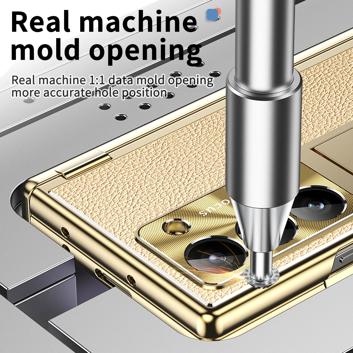 For Samsung Galaxy Z Fold6 5G PU Leather+Aluminum Alloy Kickstand Cover Folding Phone Case with Pen / Pen Slot - Gold+Gold