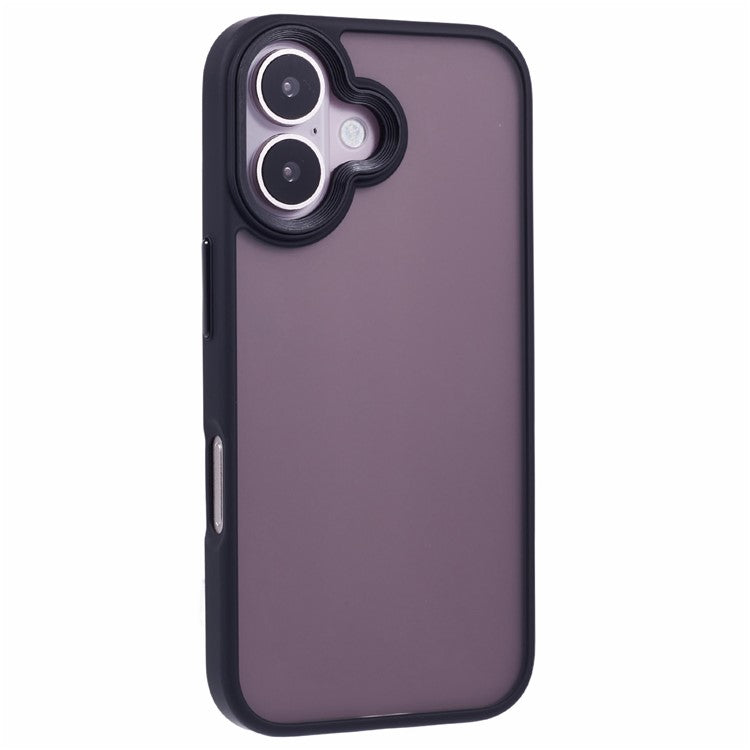For iPhone 16 Plus Case Matte Finish PC+TPU Phone Cover Skin-Touch - Black