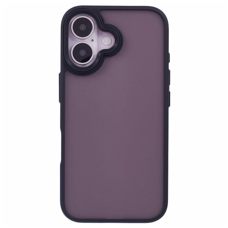 For iPhone 16 Plus Case Matte Finish PC+TPU Phone Cover Skin-Touch - Black
