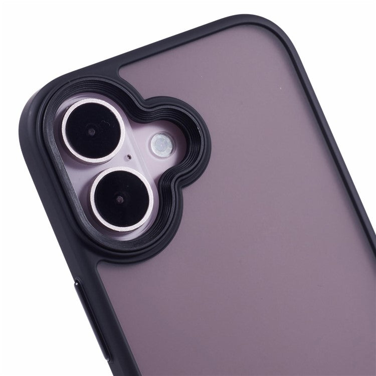 For iPhone 16 Plus Case Matte Finish PC+TPU Phone Cover Skin-Touch - Black