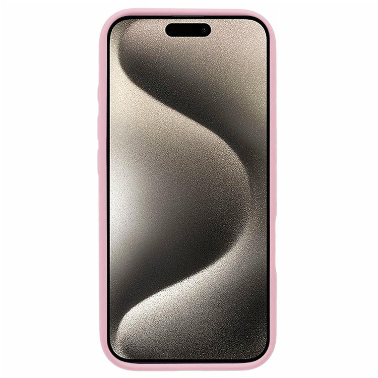 For iPhone 16 Plus Case Ring Holder Kickstand PC+TPU Clear Back Phone Cover - Pink