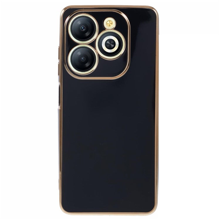 For Infinix Smart 8 4G / Hot 40i / TECNO Spark Go 2024 4G / Spark 20 Case TPU Electroplated Phone Cover - Black