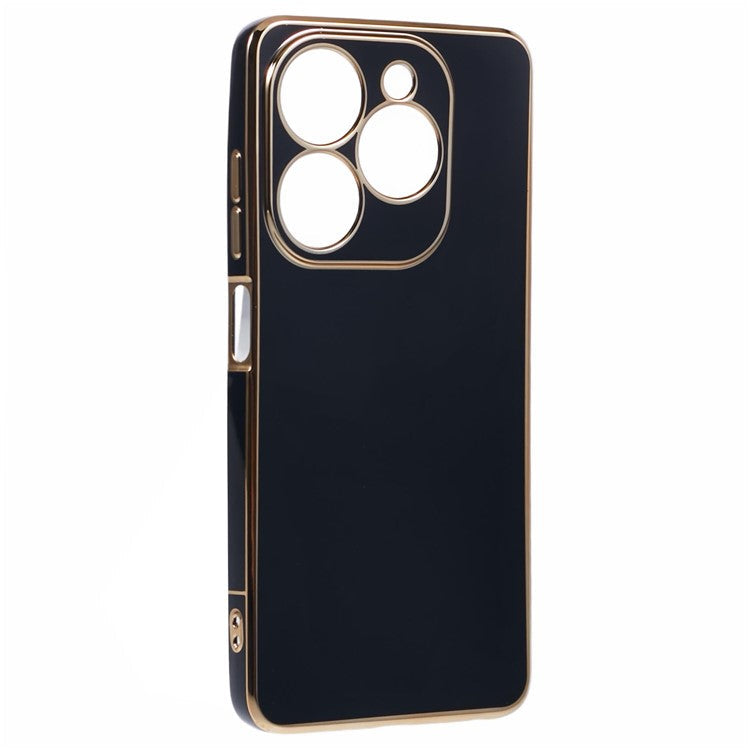For Infinix Smart 8 4G / Hot 40i / TECNO Spark Go 2024 4G / Spark 20 Case TPU Electroplated Phone Cover - Black