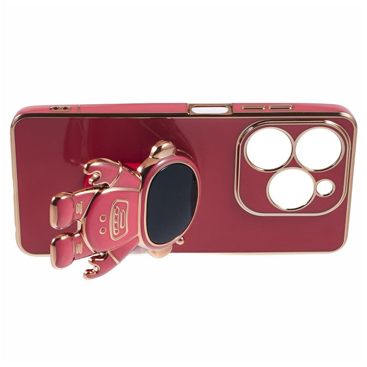 For Infinix Smart 8 4G / Hot 40i / TECNO Spark Go 2024 4G / Spark 20 Case TPU Phone Cover Cartoon Astronaut Kickstand - Red