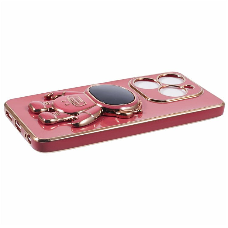 For Infinix Smart 8 4G / Hot 40i / TECNO Spark Go 2024 4G / Spark 20 Case TPU Phone Cover Cartoon Astronaut Kickstand - Red