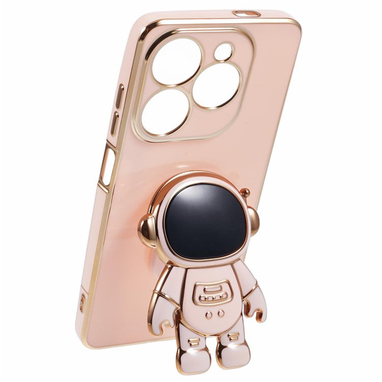 For Infinix Smart 8 4G / Hot 40i / TECNO Spark Go 2024 4G / Spark 20 Case TPU Phone Cover Cartoon Astronaut Kickstand - Pink