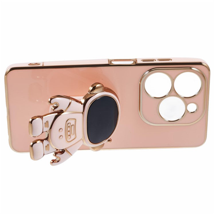 For Infinix Smart 8 4G / Hot 40i / TECNO Spark Go 2024 4G / Spark 20 Case TPU Phone Cover Cartoon Astronaut Kickstand - Pink