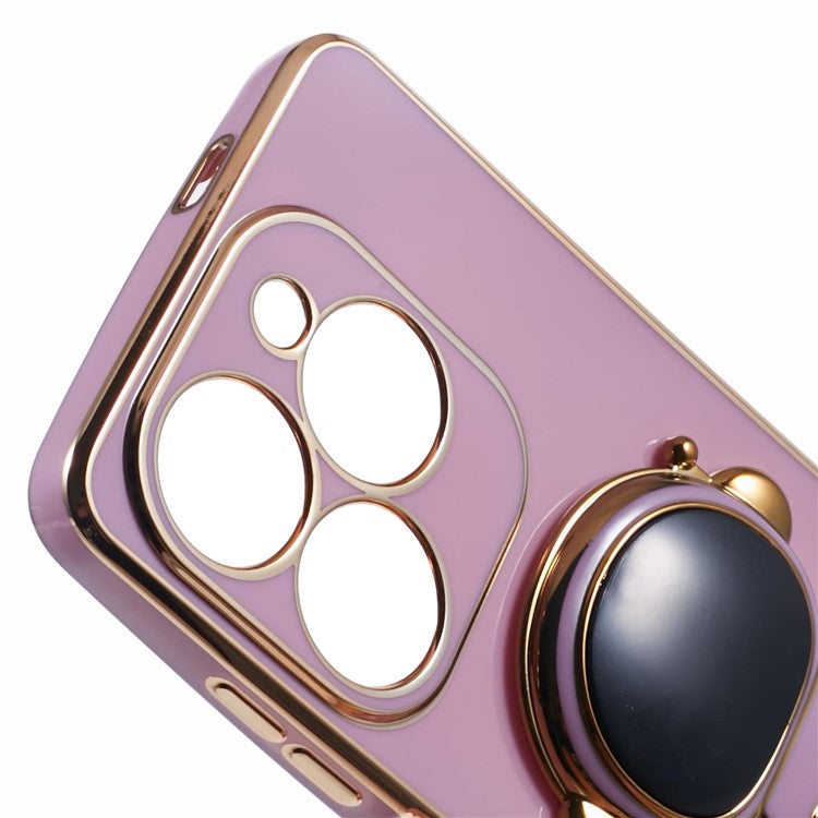 For Infinix Smart 8 4G / Hot 40i / TECNO Spark Go 2024 4G / Spark 20 Case TPU Phone Cover Cartoon Astronaut Kickstand - Purple