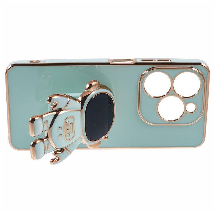 For Infinix Smart 8 4G / Hot 40i / TECNO Spark Go 2024 4G / Spark 20 Case TPU Phone Cover Cartoon Astronaut Kickstand - Green