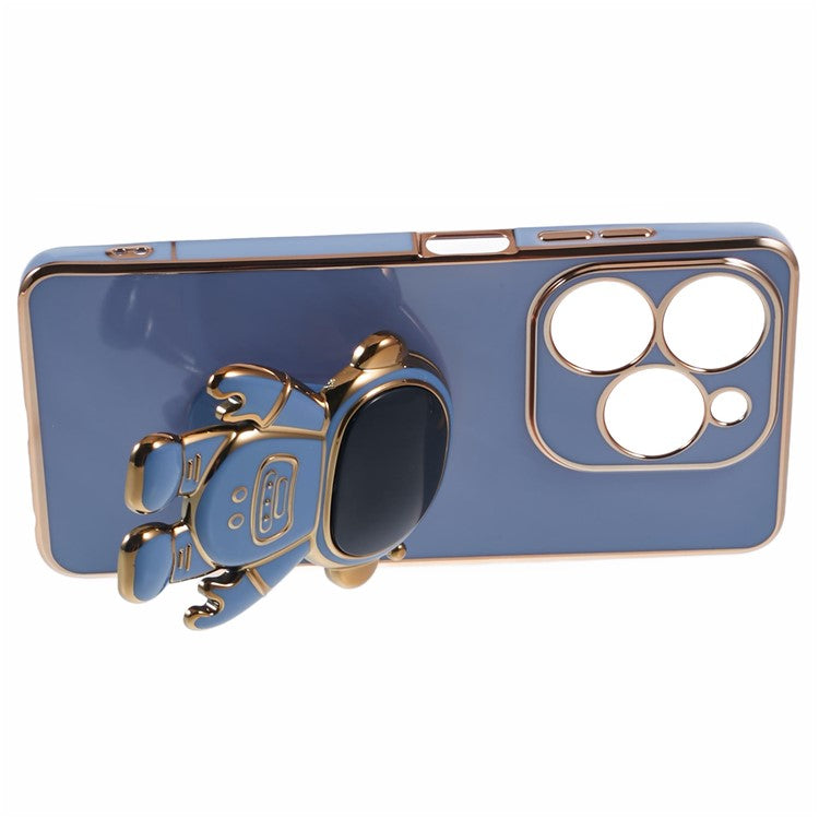 For Infinix Smart 8 4G / Hot 40i / TECNO Spark Go 2024 4G / Spark 20 Case TPU Phone Cover Cartoon Astronaut Kickstand - Blue