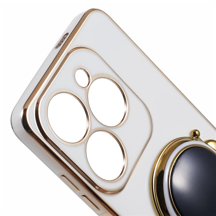 For Infinix Smart 8 4G / Hot 40i / TECNO Spark Go 2024 4G / Spark 20 Case TPU Phone Cover Cartoon Astronaut Kickstand - White