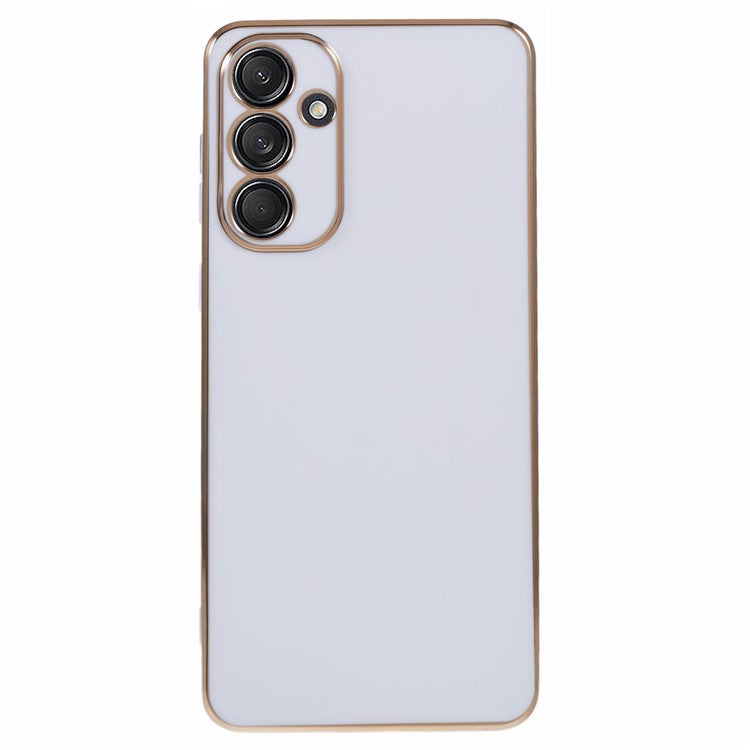 For Samsung Galaxy M55 5G / C55 5G / F55 5G Case Glossy 6D Electroplating TPU Phone Cover - White
