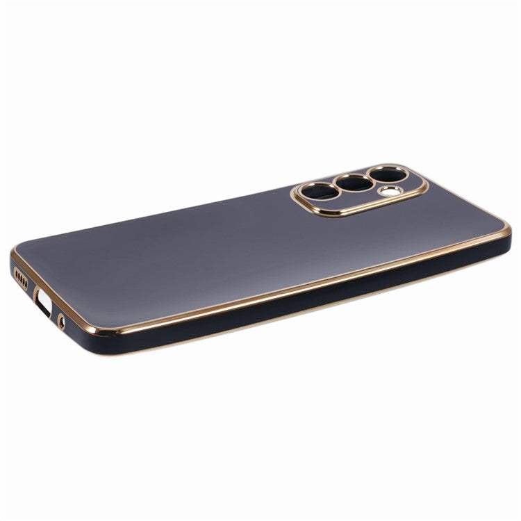 For Samsung Galaxy M55 5G / C55 5G / F55 5G Case Glossy 6D Electroplating TPU Phone Cover - Black