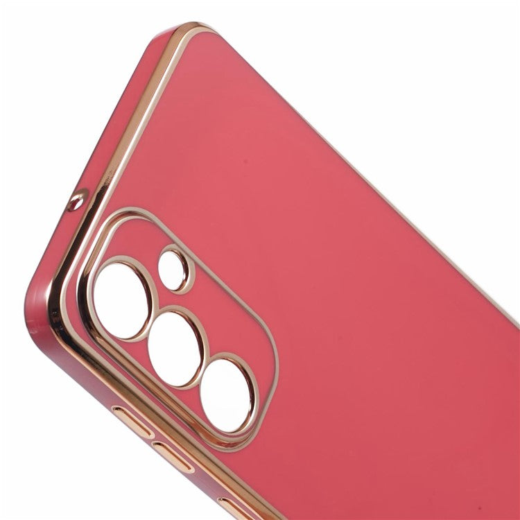 For Samsung Galaxy M55 5G / C55 5G / F55 5G Case Glossy 6D Electroplating TPU Phone Cover - Red