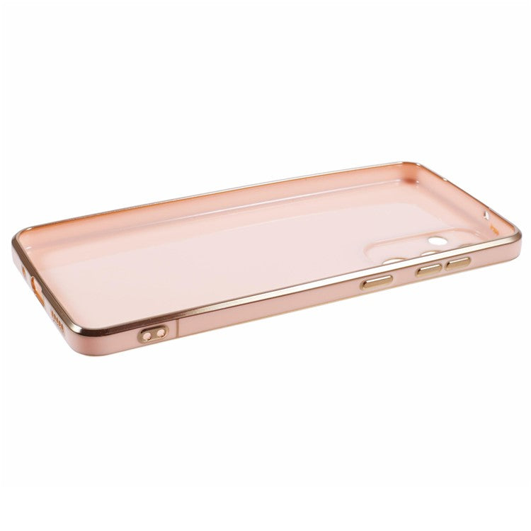 For Samsung Galaxy M55 5G / C55 5G / F55 5G Case with Astronaut Kicstand Electroplating TPU Phone Cover - Pink