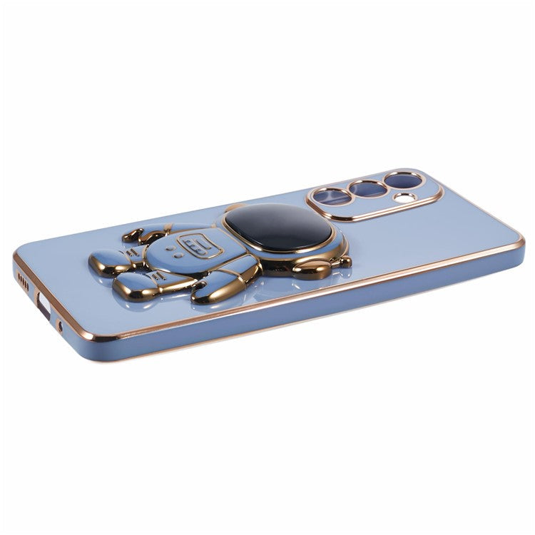 For Samsung Galaxy M55 5G / C55 5G / F55 5G Case with Astronaut Kicstand Electroplating TPU Phone Cover - Grey
