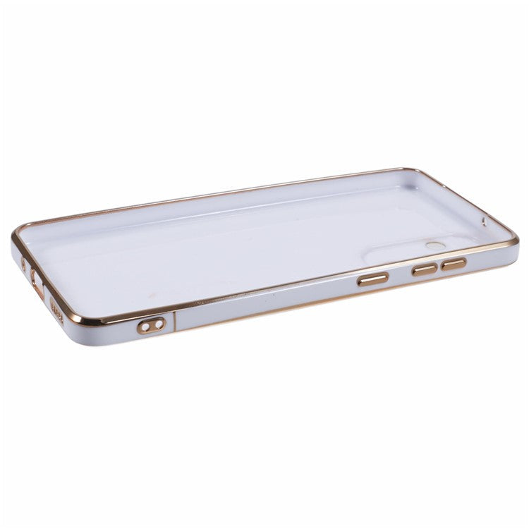 For Samsung Galaxy M55 5G / C55 5G / F55 5G Case with Astronaut Kicstand Electroplating TPU Phone Cover - White