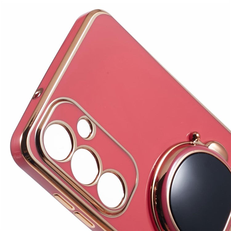 For Samsung Galaxy M55 5G / C55 5G / F55 5G Case with Astronaut Kicstand Electroplating TPU Phone Cover - Red