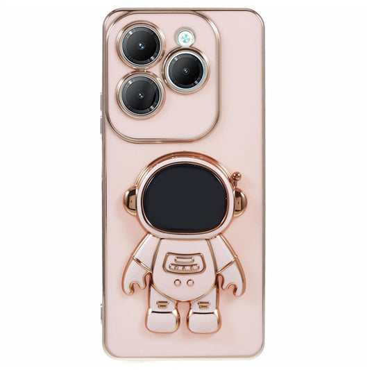 For Infinix Hot 40  /  Hot 40 Pro  /  TECNO Spark 20 Pro Case Soft TPU Phone Cover Astronaut Kickstand Holder - Pink