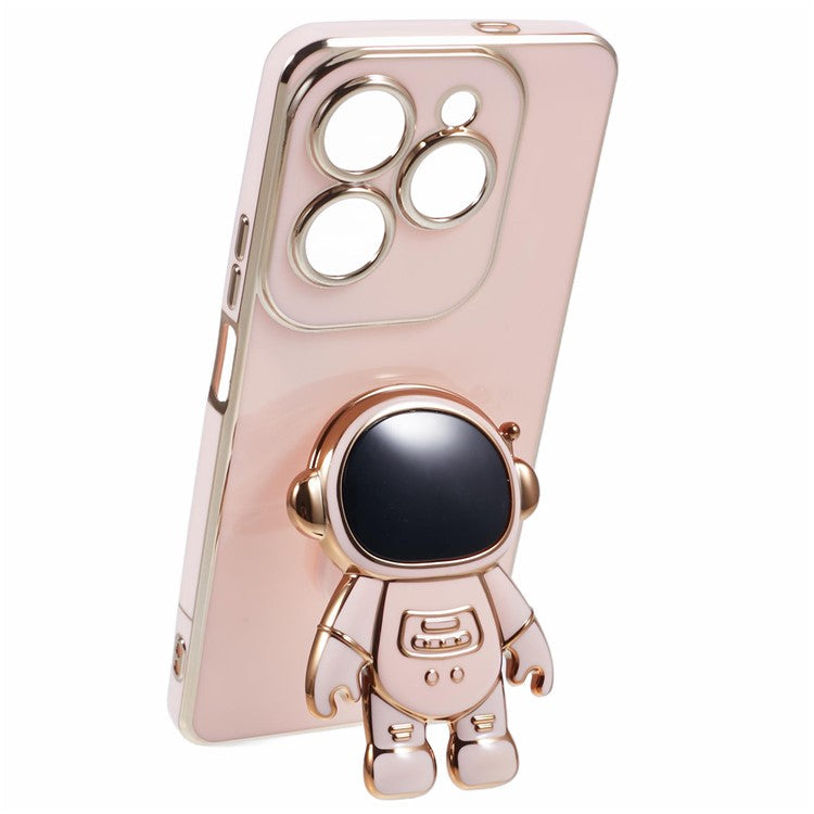 For Infinix Hot 40  /  Hot 40 Pro  /  TECNO Spark 20 Pro Case Soft TPU Phone Cover Astronaut Kickstand Holder - Pink