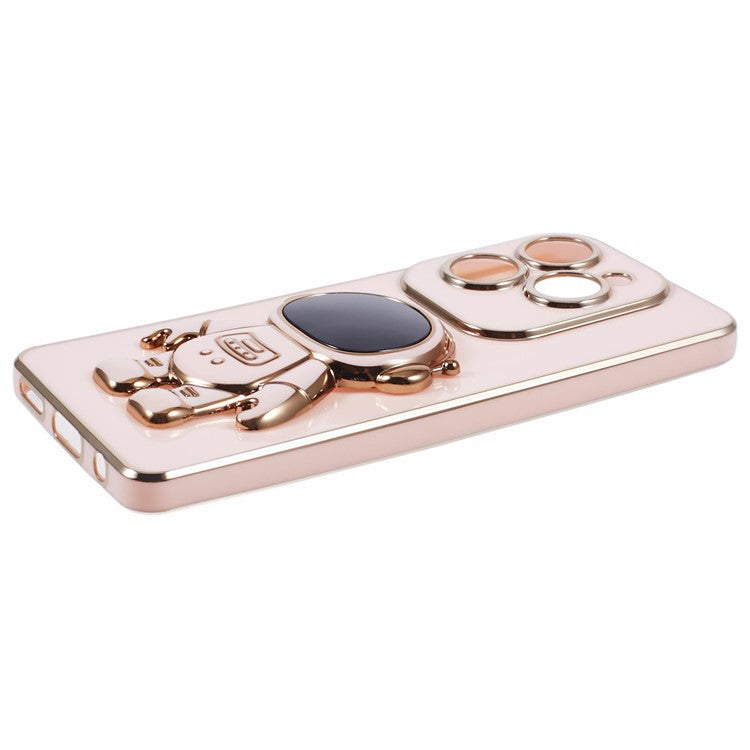 For Infinix Hot 40  /  Hot 40 Pro  /  TECNO Spark 20 Pro Case Soft TPU Phone Cover Astronaut Kickstand Holder - Pink