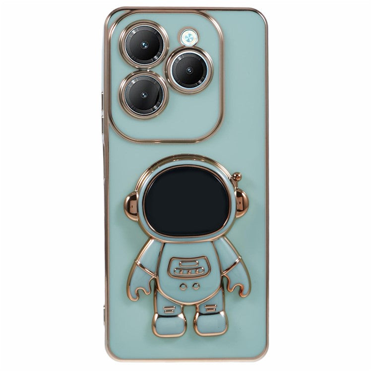 For Infinix Hot 40  /  Hot 40 Pro  /  TECNO Spark 20 Pro Case Soft TPU Phone Cover Astronaut Kickstand Holder - Green