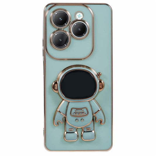For Infinix Hot 40  /  Hot 40 Pro  /  TECNO Spark 20 Pro Case Soft TPU Phone Cover Astronaut Kickstand Holder - Green