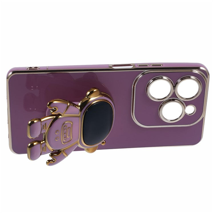 For Infinix Hot 40  /  Hot 40 Pro  /  TECNO Spark 20 Pro Case Soft TPU Phone Cover Astronaut Kickstand Holder - Purple