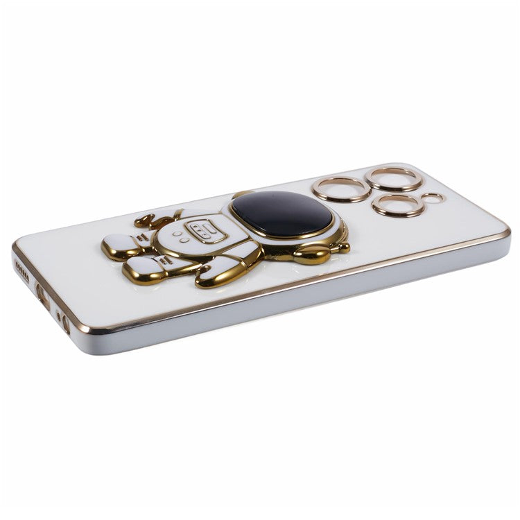 For TECNO Spark 10 Pro Case Astronaut Kickstand TPU Phone Cover Camera Protection - White