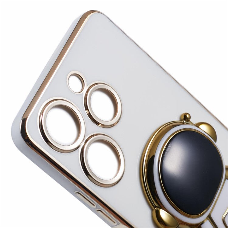 For TECNO Spark 10 Pro Case Astronaut Kickstand TPU Phone Cover Camera Protection - White