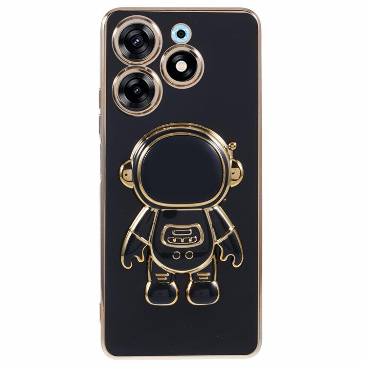 For TECNO Spark 10 Pro Case Astronaut Kickstand TPU Phone Cover Camera Protection - Black