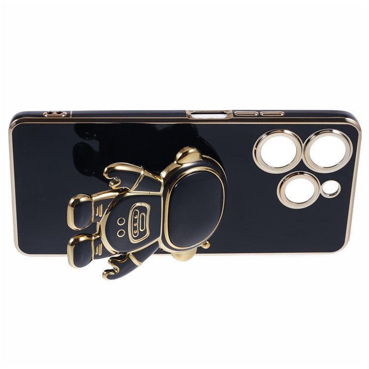 For TECNO Spark 10 Pro Case Astronaut Kickstand TPU Phone Cover Camera Protection - Black