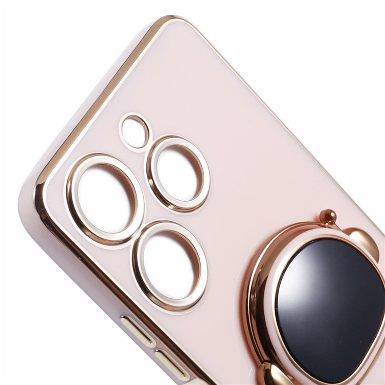 For TECNO Spark 10 Pro Case Astronaut Kickstand TPU Phone Cover Camera Protection - Pink