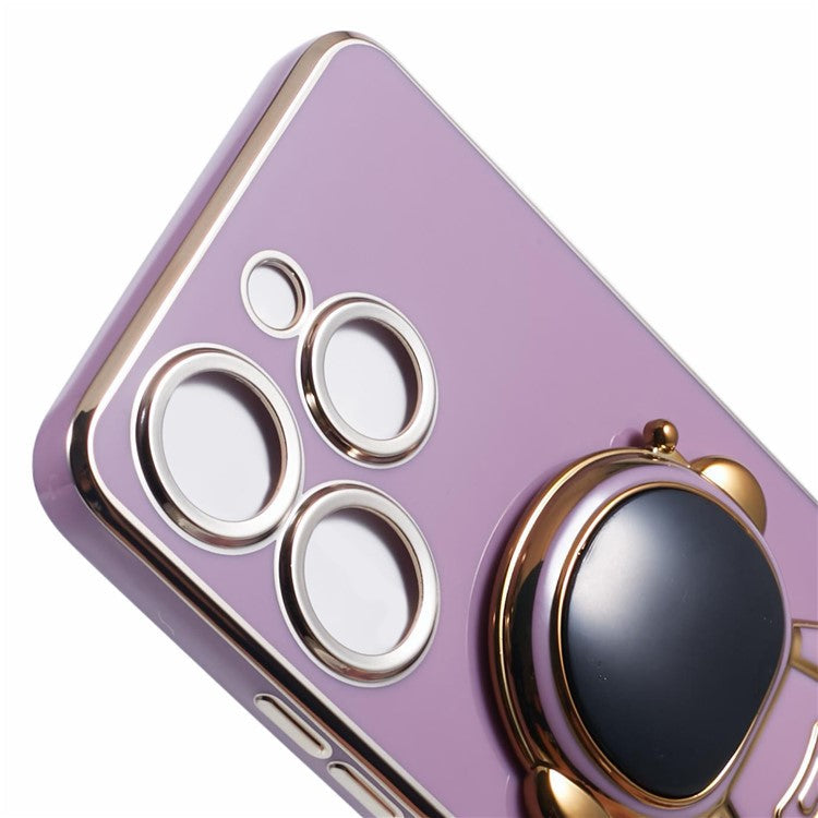 For TECNO Spark 10 Pro Case Astronaut Kickstand TPU Phone Cover Camera Protection - Purple