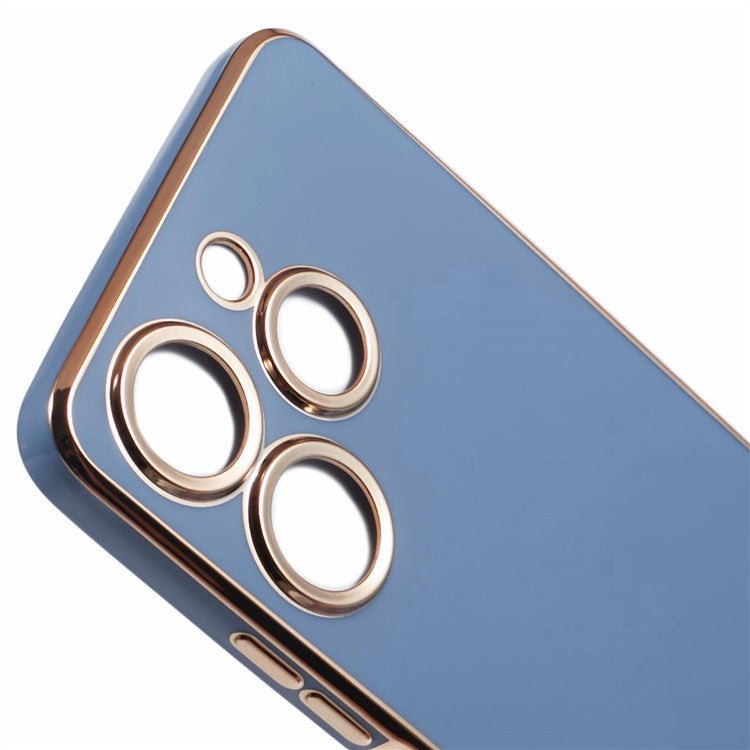 For TECNO Spark 10 Pro Case Electroplate Edge TPU Anti-Drop Phone Cover - Blue